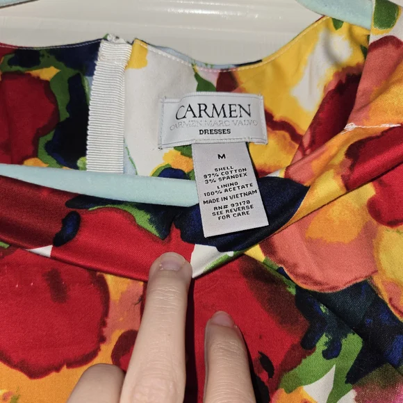 Carmen Marc Valvo Multicolor Floral Dress - Picture 2 of 2